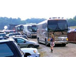 Tour busses backing in.  I know I could have made it because there was only one guy at the gate!  Got scared at the last minute that once I got in I wouldn't have a pass and when I got caught they might throw mw out the front gate long enough to miss Keller. 