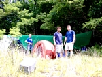 Sittin on top of the world.  These guys are camped right at the top ov the trail to the venue and could see everything.