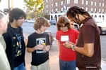 Mass Ave before the show Michael Franti signs autographs for friends from Spearhead Vibrations discussion board.