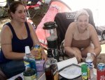 Steph, Charolette, Gwen and Sara P. relaxing at camp on Thursday afternoon.