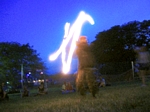 As dark approached we moved over to the other stage for Les Claypool.  The fire twirlers were out and quite entertaining to watch.