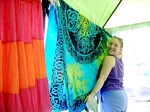 Amy shows off some of her new stuff!  I believe the typical festi goer spends on average around $500 each for a four day event.  So that is something like 8 million we pumped into the area economy.  Think about it Lawrence!