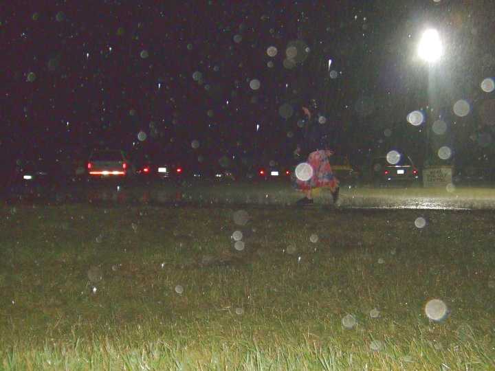 It started raining on the way back to camp...